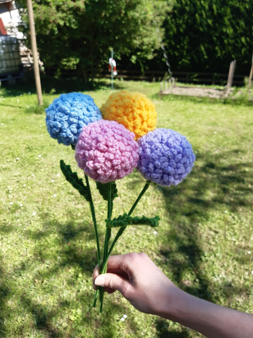 Fleur pompon crochet