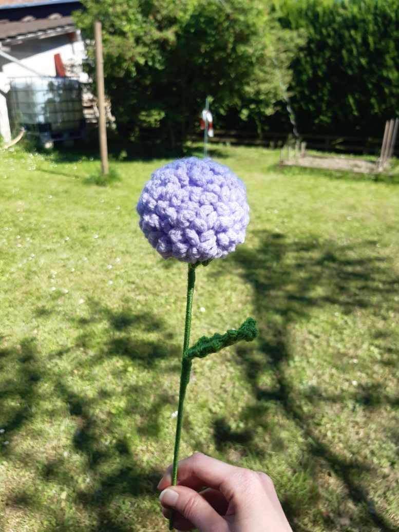 Fleur pompon crochet