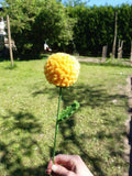 Fleur pompon crochet
