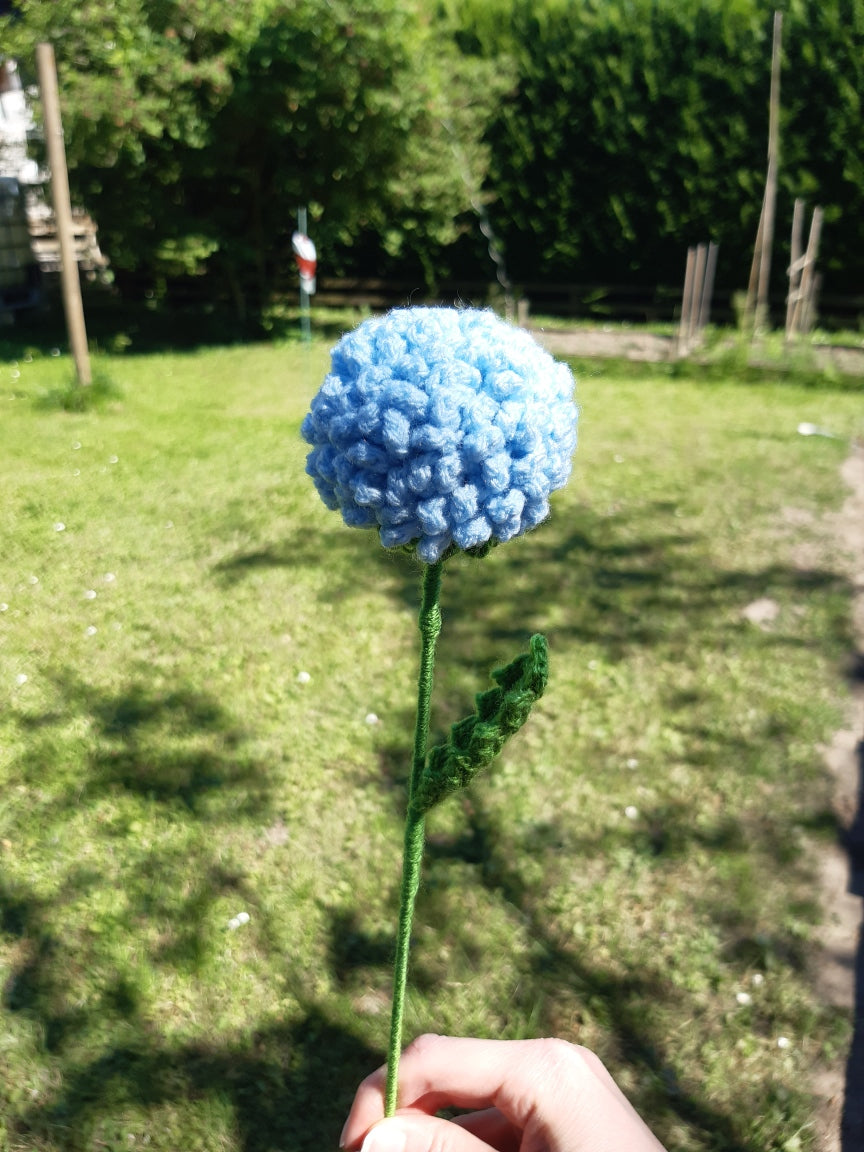 Fleur pompon crochet