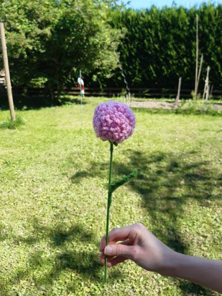 Fleur pompon crochet